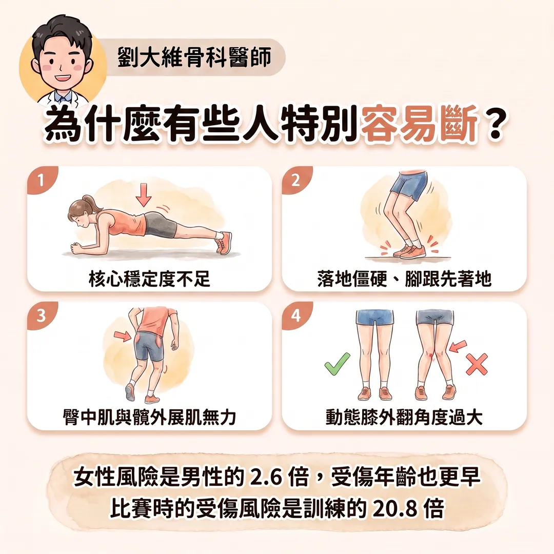 膝蓋「啪」一聲就腫起來？前十字韌帶撕裂：為什麼會受傷、什麼人需要開刀 衛教圖 4