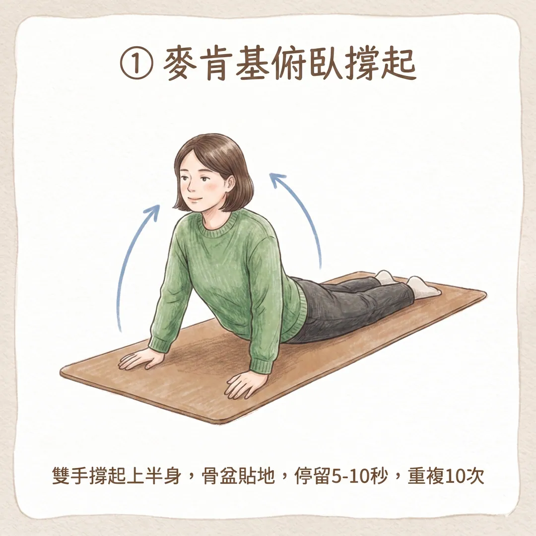 腰痛、腳麻別急著開刀！椎間盤突出的居家運動全攻略 衛教圖 4
