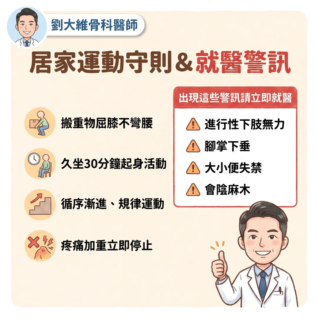 腰痛、腳麻別急著開刀！椎間盤突出的居家運動全攻略 衛教圖 10