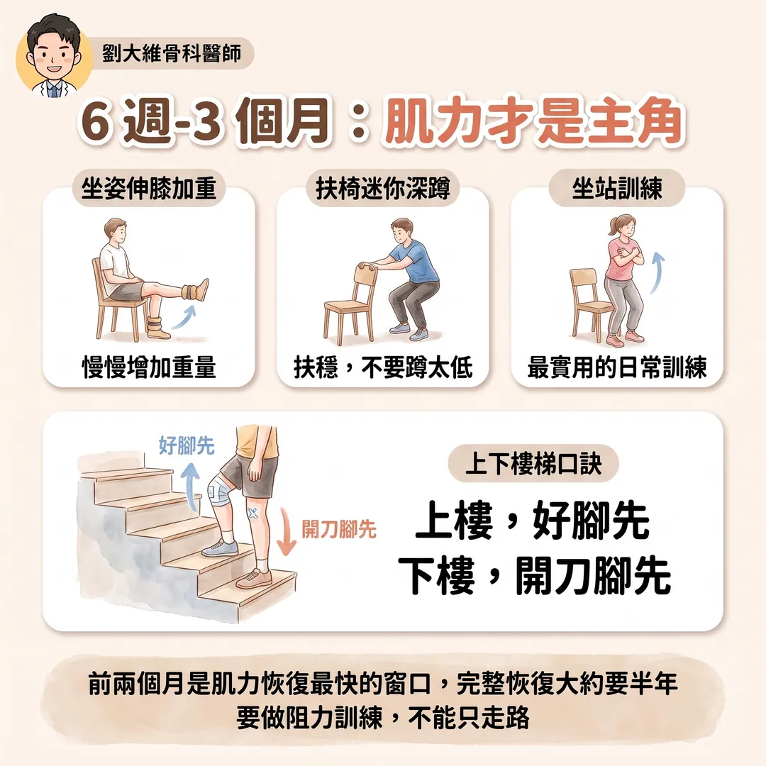 膝關節置換術後的復健計畫：一份從術前到半年的完整時間表 衛教圖 6