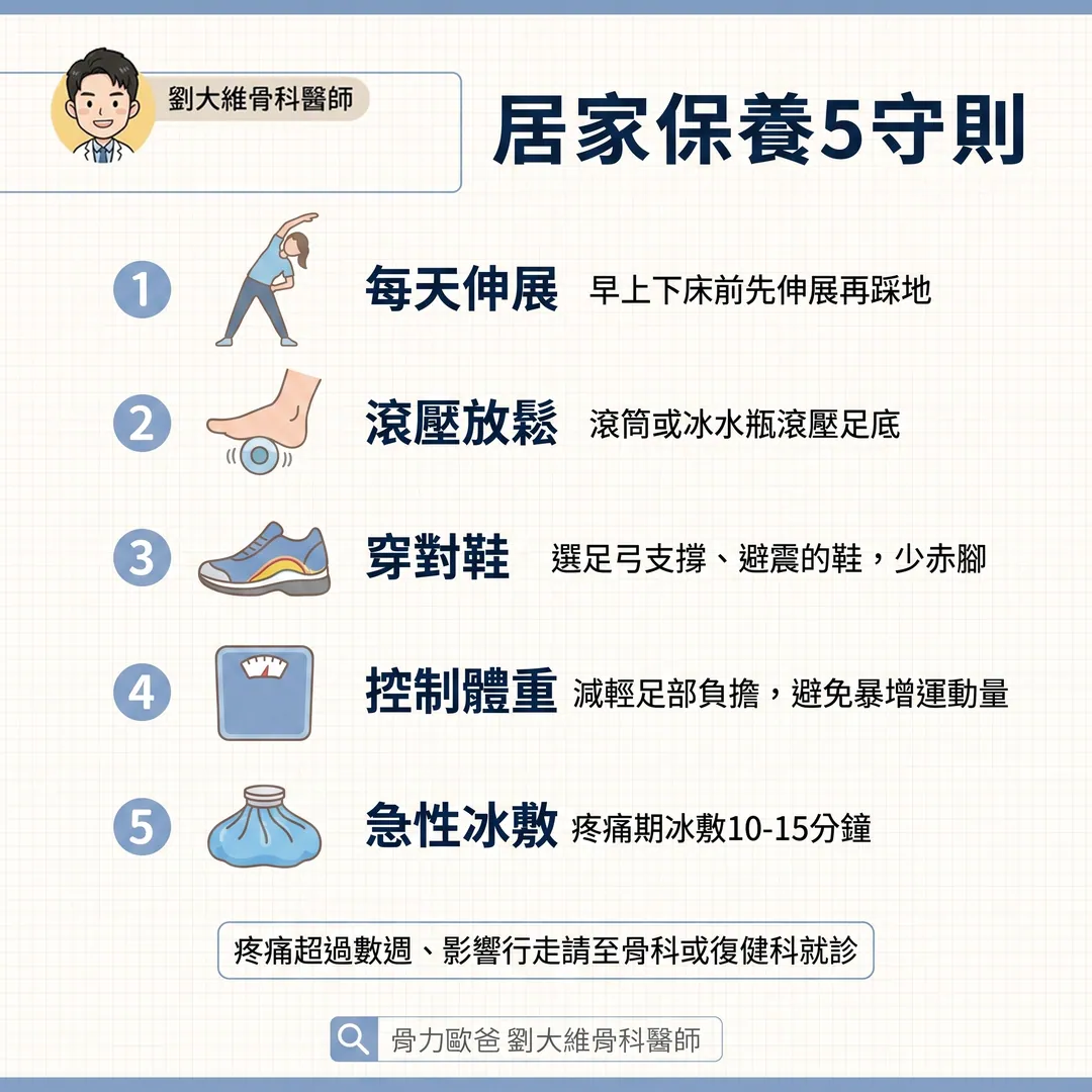 早上下床第一步腳跟像針刺？認識足底筋膜炎與正確保養 衛教圖 8