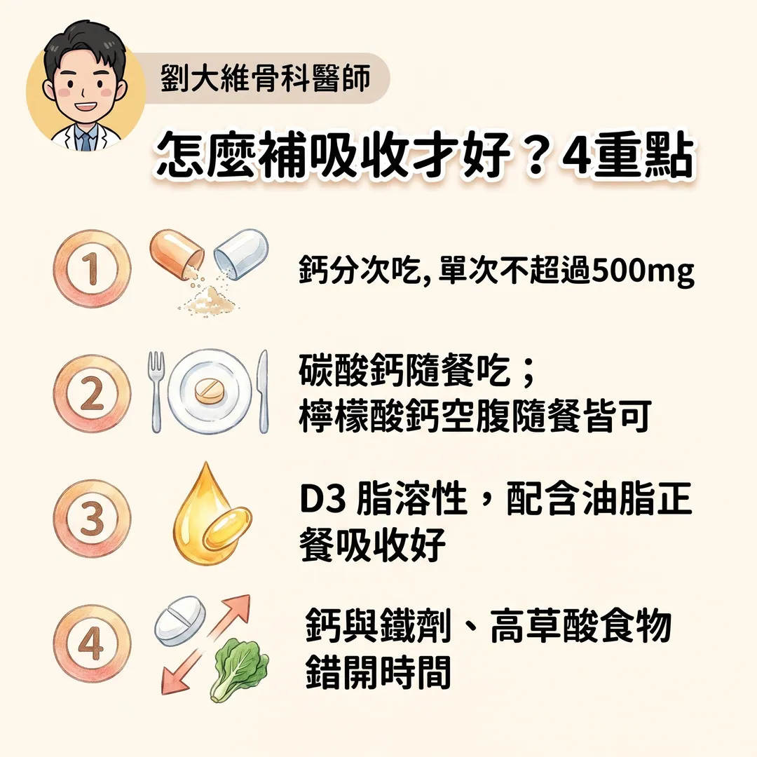 骨科醫師教你：鈣和維他命D3，怎麼補才對？ 衛教圖 6