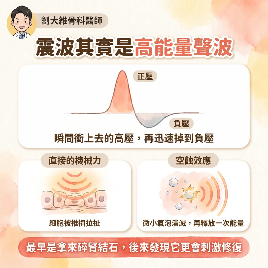 震波治療（ESWT）完整整理：原理、適應症、以及骨不癒合與骨壞死的應用 衛教圖 3